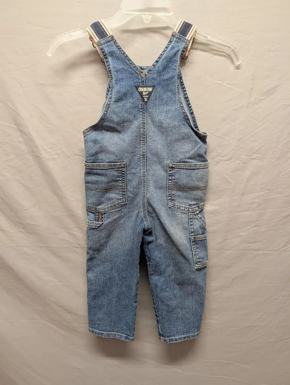 OshKosh B'gosh Overalls Boys 3T Blue Denim Bib Carpenter Adjustable Straps Kids